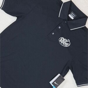 Nike Golf Polo Shirt Mens Small Black Dr Pepper Dri-FIT Performance NWT